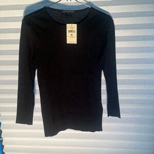 NWT Ralph Lauren Black Label  lightweight black sweater – 100% mercerized cotton